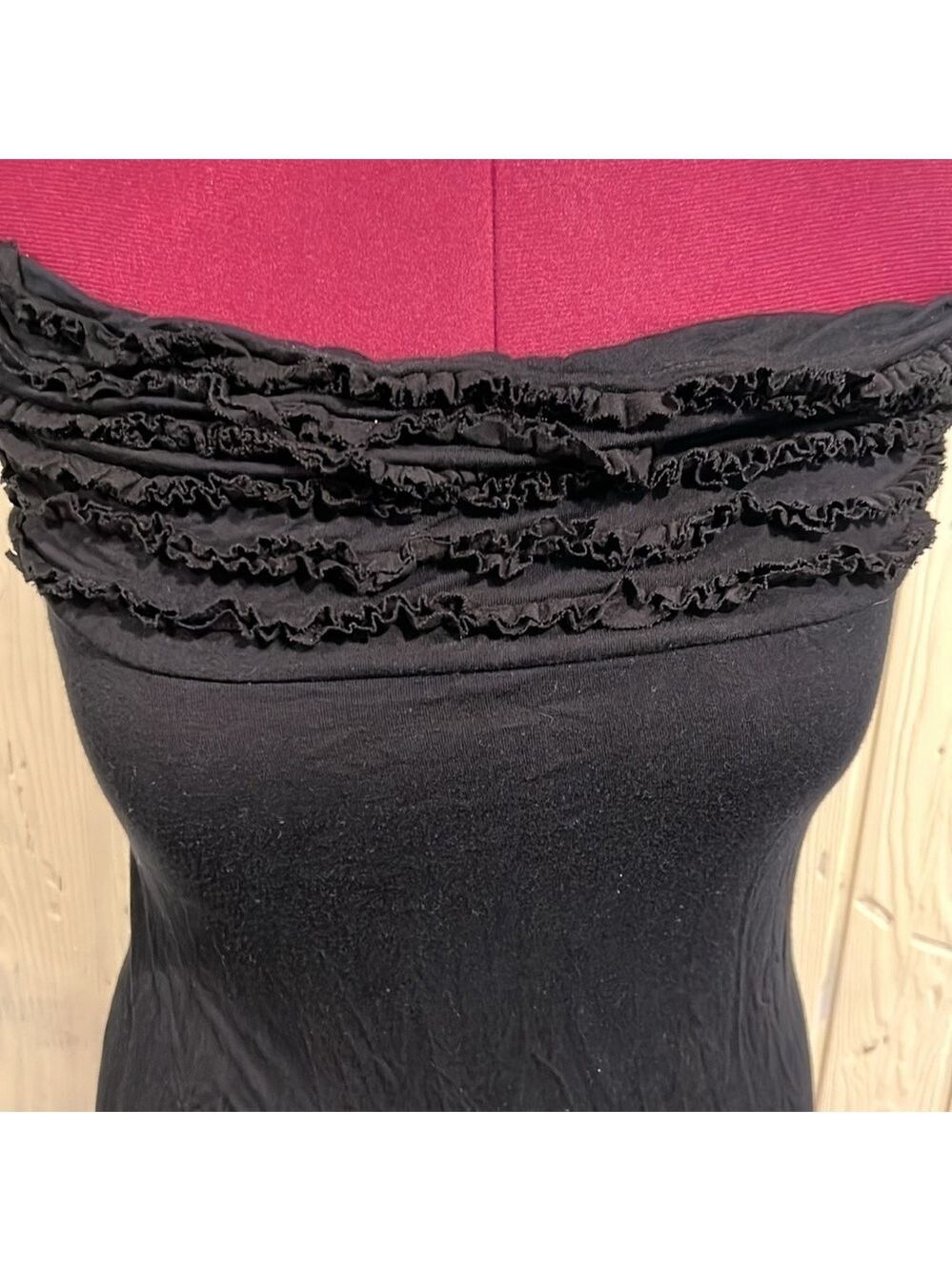 Elan Black Maxi Dress Tie Back Medium - Picture 2 of 11